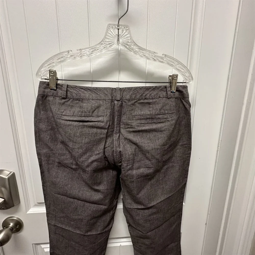 Banana Republic Ryan Fit Linen Cotton Crops Gray Brown Size 8